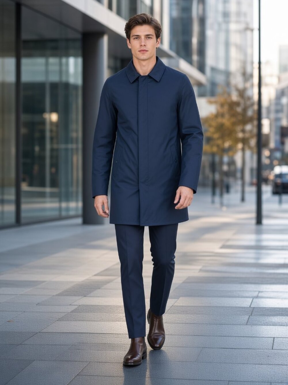 Michael Kors Men Midnight Blue Water-Repellent Coat Jacket Classic Winter Medium